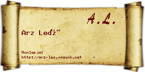 Arz Leó névjegykártya